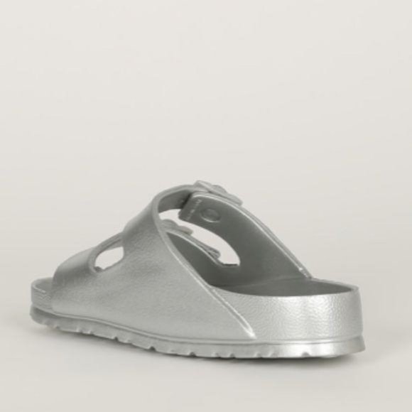 Foam Style Double Buckle Sandals – Metallic Silver - Picture 4 of 5